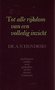 A.N. Hendriks // Tot alle rijkdom van een volledig inzicht